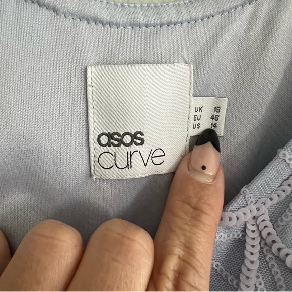 ASOS Curve Lilac Curve Monotone Sequin Formal Dress. Size 14 - Picture 7 of 7